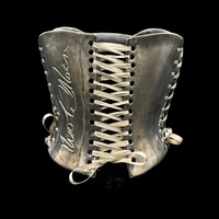 Black chrome wearable ceramic corset by: Nicole Moan  - Thumbnail 4