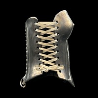 Black chrome wearable ceramic corset by: Nicole Moan  - Thumbnail 6