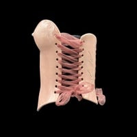 Iridescent pink wearable ceramic corset by: Nicole Moan  - Thumbnail 2
