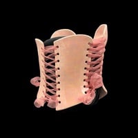 Iridescent pink wearable ceramic corset by: Nicole Moan  - Thumbnail 5