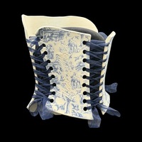 Blue Willow 3 piece wearable ceramic corset by: Nicole Moan  - Thumbnail 3