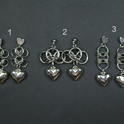 Chained heart earrings