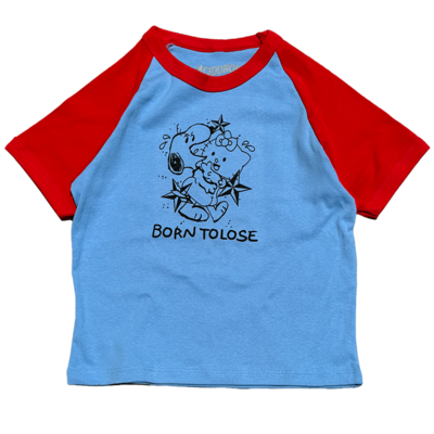Born to lose 2 baby crop (baby blue/red)