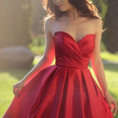Sweetheart neck short red  homecoming dress short prom dress 