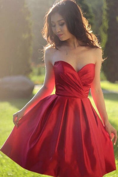 Sweetheart Neck Short Red  Homecoming Dress Short Prom Dress 