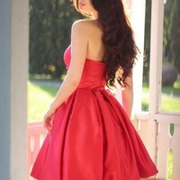 Sweetheart Neck Short Red  Homecoming Dress Short Prom Dress  - Thumbnail 1