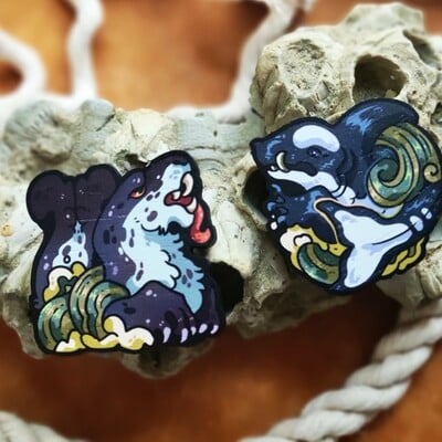 Leopard seal + orca | sea beasts pins - Thumbnail 4