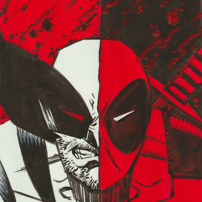 Deadpool wolverine - red • original art - Thumbnail 1