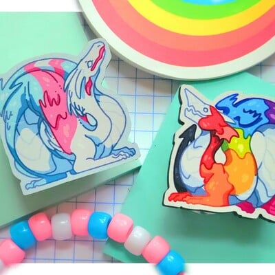 Pride dragon | wooden pin - Thumbnail 1