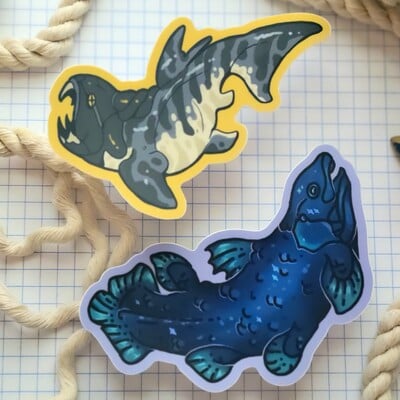 Dunkleosteus and coelocanth | stickers