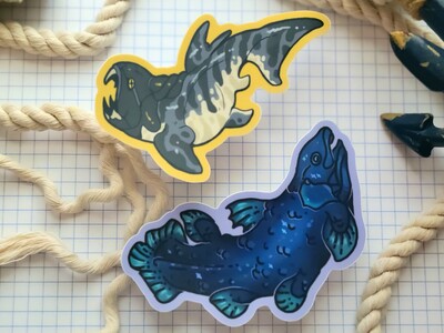 Dunkleosteus and Coelocanth | Stickers
