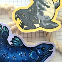 Dunkleosteus and Coelocanth | Stickers - Thumbnail 1