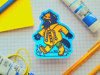 Rainy Day Doggy | Sticker