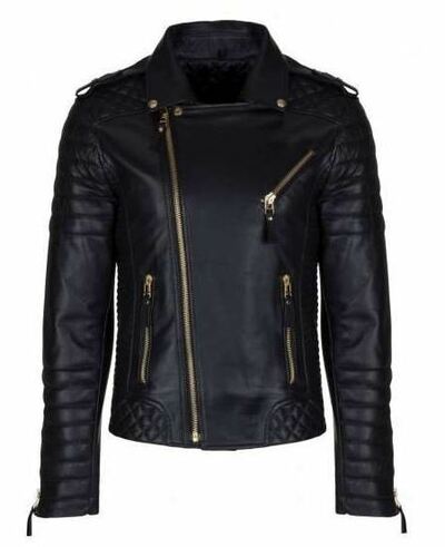 Men's Real Leather Jacket Motorcycle Biker Jacket Café Racer Winter