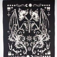Siamese Bats Skeleton Goth Punk Sew-on Patches - Thumbnail 1