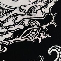 Crystal Ball with Black Cat & Skeleton Hand Goth Punk Sew-on Patches (Large version) - Thumbnail 2