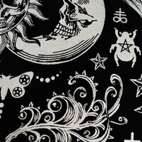 Sun & Moon Skulls Ouija Steampunk Horror Sew-on Back Patches - Thumbnail 3