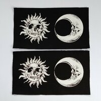Sun & Moon Skulls Steampunk Goth Sew-on Patch Sets - Thumbnail 3