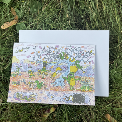 The fun of fall greeting card