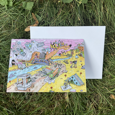 Comic world greeting card