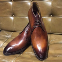 Twotone Formal Wear Handmade Chukka Lace Up Boot For Mens - Thumbnail 1