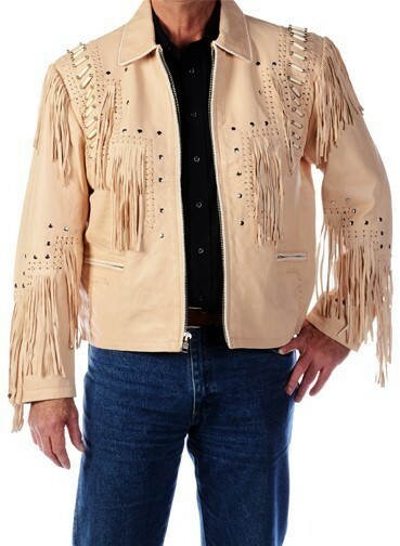 Cowboy Leather Jacket,Western Men 1980' Cowboy Cream Color Fringe Jackets 2019
