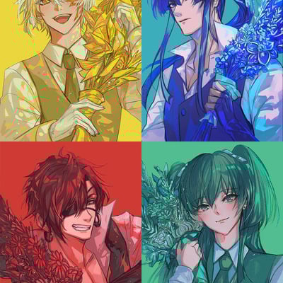 D.gray-man a4 prints - flower colour