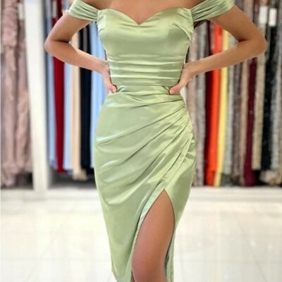 Mermaid sleeveless sweetheart  prom dresses   backless with pleats 