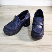 YOSUKE Black Enamel Thick-Soled Loafer Pumps - Thumbnail 5