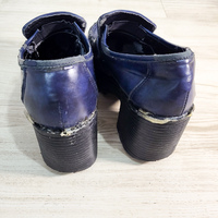 YOSUKE Black Enamel Thick-Soled Loafer Pumps - Thumbnail 6