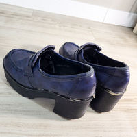 YOSUKE Black Enamel Thick-Soled Loafer Pumps - Thumbnail 7