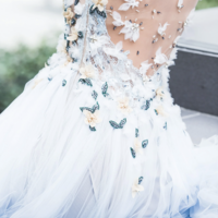 Prom Dresses Sheer Back with Beads Handmade Flowers - Thumbnail 1