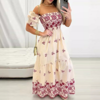 Sexy Short Sleeve floral print dress - Thumbnail 2