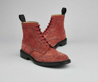 Femmes Fait main Daim rose véritable Oxford Brogue Wingtip Bottes de marche