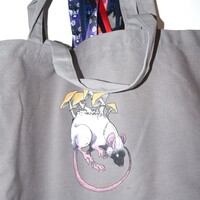 Rodent tote bags (opossum or rat with shrooms, sold separately) - Thumbnail 1