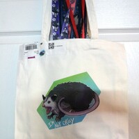 Rodent tote bags (opossum or rat with shrooms, sold separately) - Thumbnail 2