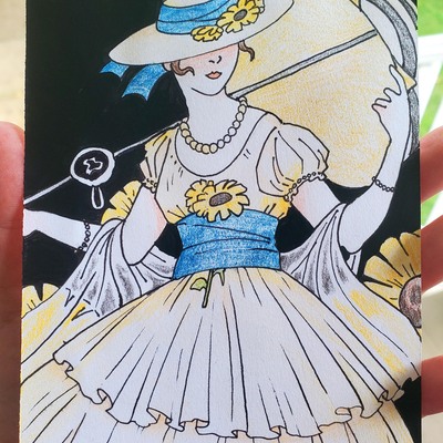Harper's bazar painted card