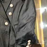 Crafted Leather Men's Genuine Lambskin Leather Blazer Jacket Button Black Slim fit Coat Motorcycle - Thumbnail 4