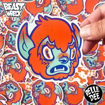 Burping wolfie sticker