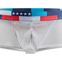 Wholesale 3PK Sexy Men's Underwear Shiny Mesh Gauze Sheer Boxer Briefs Underpants White E076B - Thumbnail 1