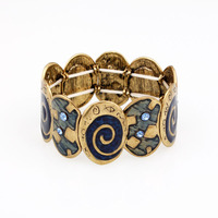 Ethnic Elastic Punk Style Steel Bracelet Niche Personality Colour Enamels Cuff Jewelry - Thumbnail 4