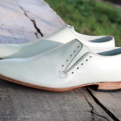 Crafted leather classic and unique peach color leather oxford lace up  dress shoes for men - Thumbnail 3