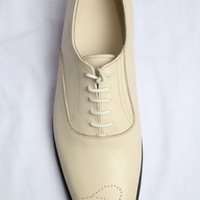 Crafted Leather Classic Men Cream Color Leather Oxford Dress Shoes - Thumbnail 2