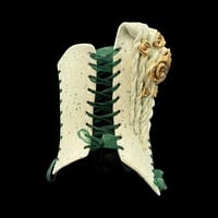 Gold Roses wearable ceramic corset by: Nicole Moan - Thumbnail 6