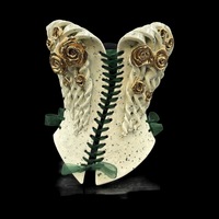 Gold Roses wearable ceramic corset by: Nicole Moan - Thumbnail 8