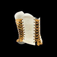 Gold areola  3 piece wearable ceramic corset by: Nicole Moan  - Thumbnail 4