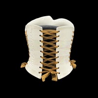 Gold areola  3 piece wearable ceramic corset by: Nicole Moan  - Thumbnail 6