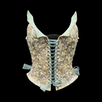 Flamingo wearable ceramic corset by: nicole moan