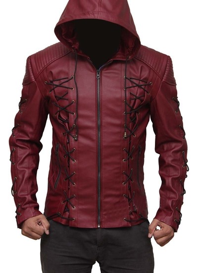 Roy Harper Maroon Arrow Jacket, Men Leather Jacket, Celebrity Jackets for Men 20