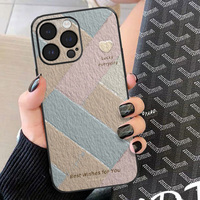 Geometric Pattern Leather Case For iPhone 15 14 13 12 IPXSM05 - Thumbnail 2